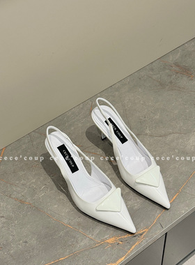 尖头高跟鞋包头凉鞋女