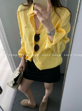 25FW亚麻长袖薄款衬衫外套女