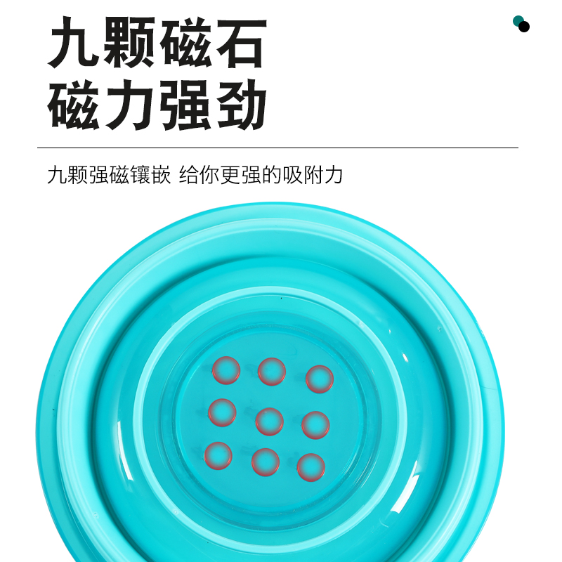 钓鱼专用折叠盆饵料盆带盖开饵盆硅胶鱼料盆超大拉饵盆带磁鱼饵盆 - 图1