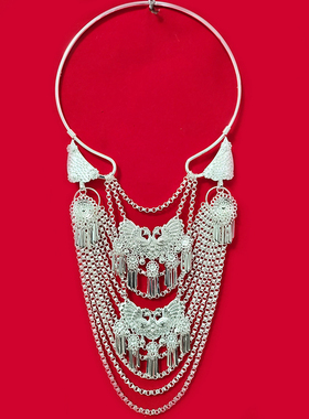 少数民族特色苗银大项链项圈饰品