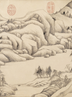 董其昌仿黄子久江山秋霁图卷复古书画山水国画真迹仿古横幅复制品