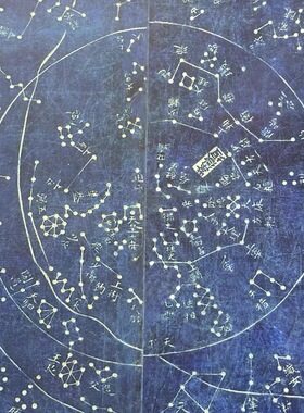 清代浑天一统星象全图横幅装裱