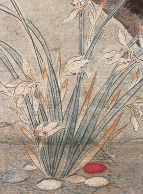 明孙克弘玉堂芝兰图古代花草竖幅挂轴字书画高清仿古复制国画装饰
