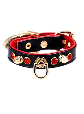 choker黑红铆钉项圈亚文化哥特小众朋克风PUPPY手环定制刻字定做