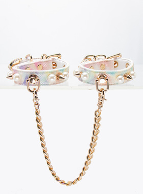 小众爆款手环水墨画皮质PUPPY用捆绑束缚情趣手铐脚铐定制刻字