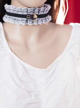 项圈定制刻字手工皮具外侧k9链子真皮皮质蝴蝶结简约颈圈颈链