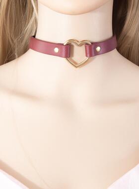 暗黑风超酷PU皮材质项链