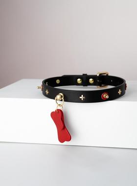 日常颈带项圈金属吊牌爱心小骨头K9手工定制