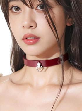 复古女m定制刻字k9暗黑色简约百搭皮绳choker女项圈辣妹秋冬冷淡