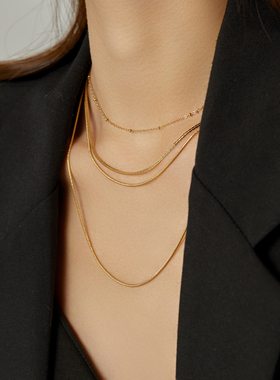 多层叠戴项链女小众设计气质