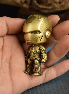 黄铜实心卡通机器人钢铁侠手办