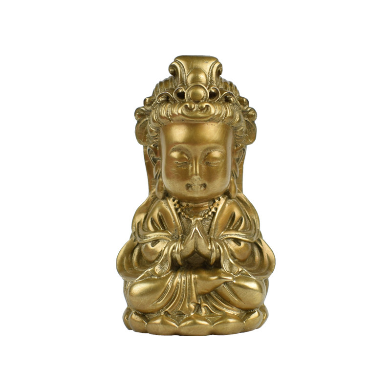 全铜实心观音桌面小摆件男士官印工艺品摆件车载中控台小装饰礼品,淘宝优惠券,粉丝福利购,淘宝优惠卷