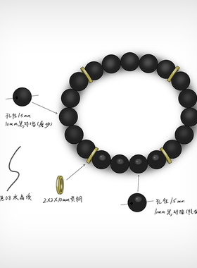 手工逸述黑玛瑙男女手串