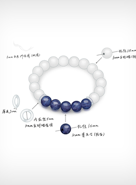 逸述原创设计白玛瑙青金石手串