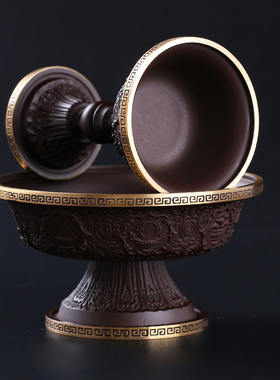 黄铜供奉八瑞物吉祥莲花护法杯