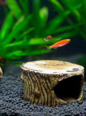 陶瓷躲避屋摆件树洞洛鲁