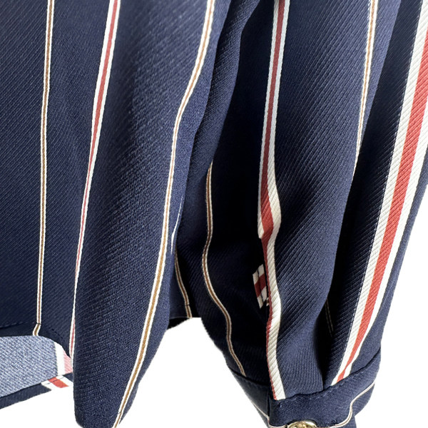 La series counter genuine ladies commuting stand-up collar vertical striped bow long-sleeved shirt for women spring and autumn 70011712