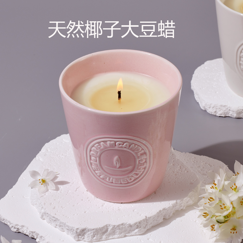 香薰蜡烛陶瓷杯大号持久扩香椰子大豆蜡礼盒生日礼物送闺蜜卧室内 - 图0
