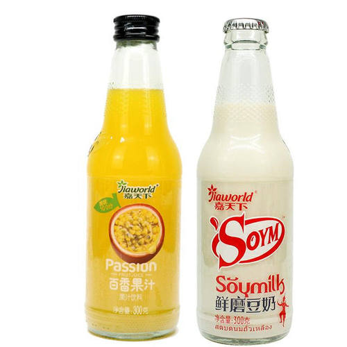 嘉天下鲜磨豆奶饮料 原味豆奶饮品300ml*瓶玻璃瓶装整箱包邮 - 图1