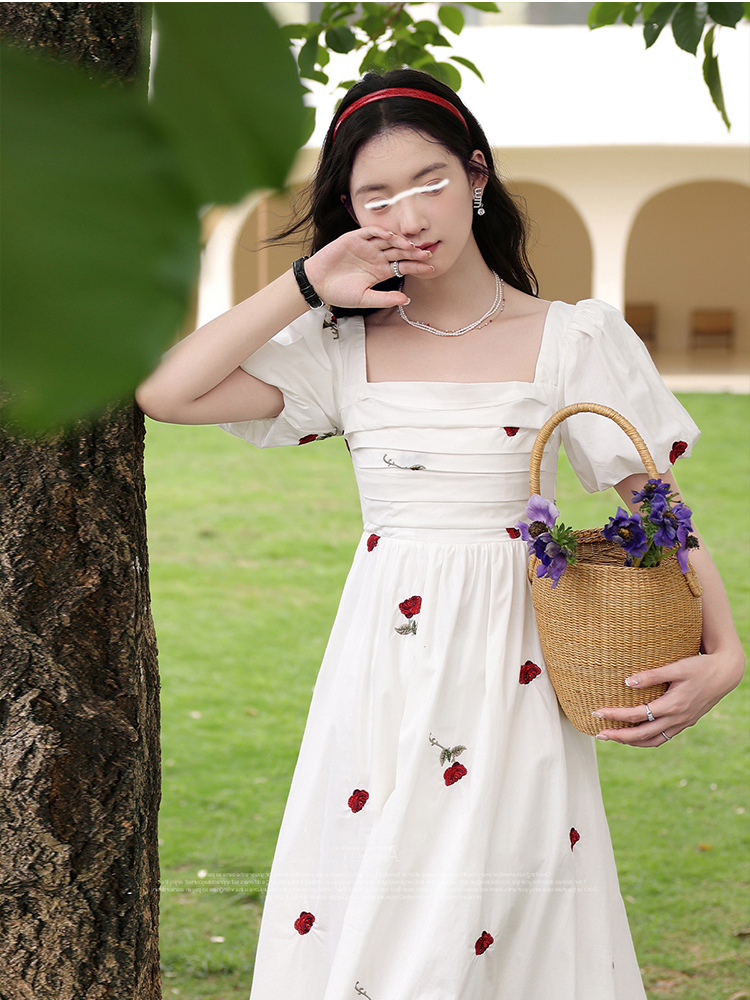 然然高个子女装超长裙子到脚踝超长版夏季加长款连衣裙女生女裙-图1