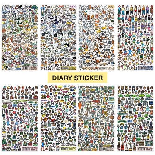 韩国ZEROPERZERO可爱插画细闪小贴纸手账咕卡装饰手机壳贴画ins风 - 图0