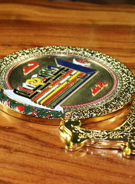 吉祥圆盘锌合金藏传佛堂底座包邮