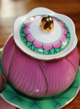 富贵莲花供水杯 大富大贵净水杯 供水杯 圣水杯 大悲陶瓷莲花杯