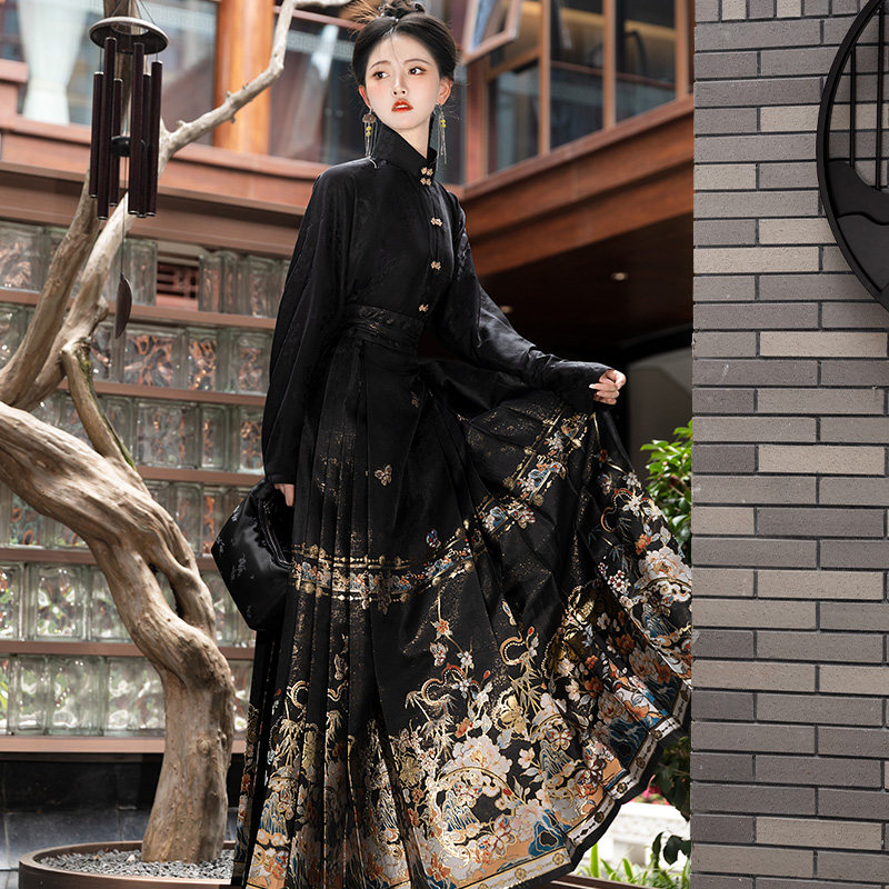 【重回汉唐幻蝶密境】竖领对襟衫日常收腰新国风马面裙套装汉服女,淘宝优惠券,粉丝福利购,淘宝优惠卷