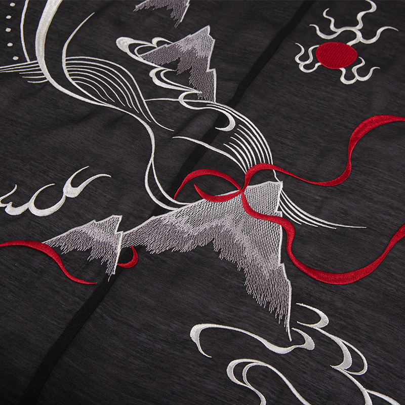 重回汉唐旗舰店重回汉唐云涛披风外套秋季大氅重工刺绣传统日常非古装汉服男款2