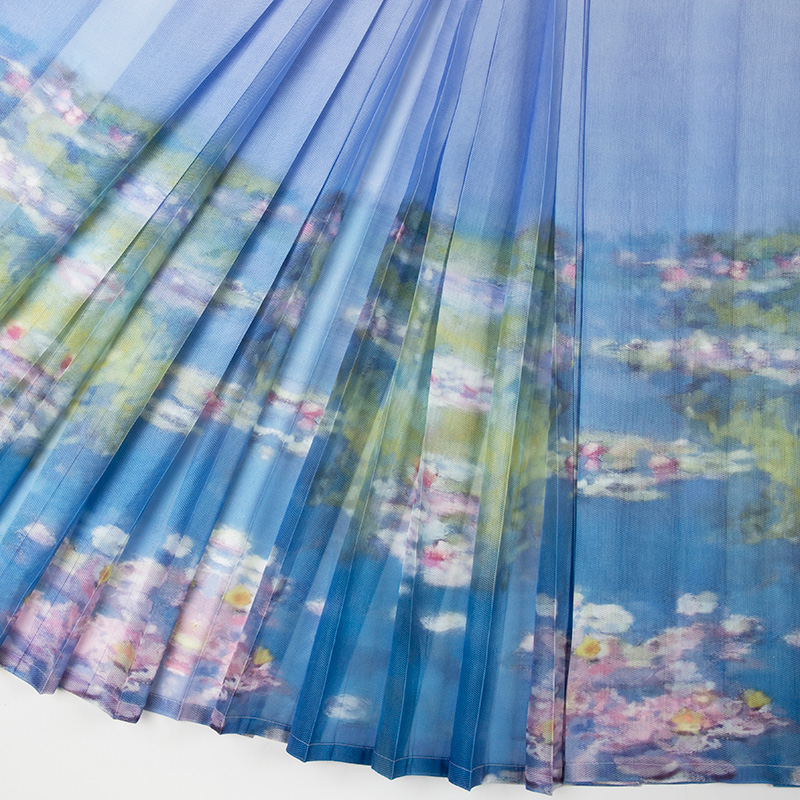 重回汉唐旗舰店重回汉唐睡莲明制汉服女正品原创立领长衫马面裙中国风云肩飘带2