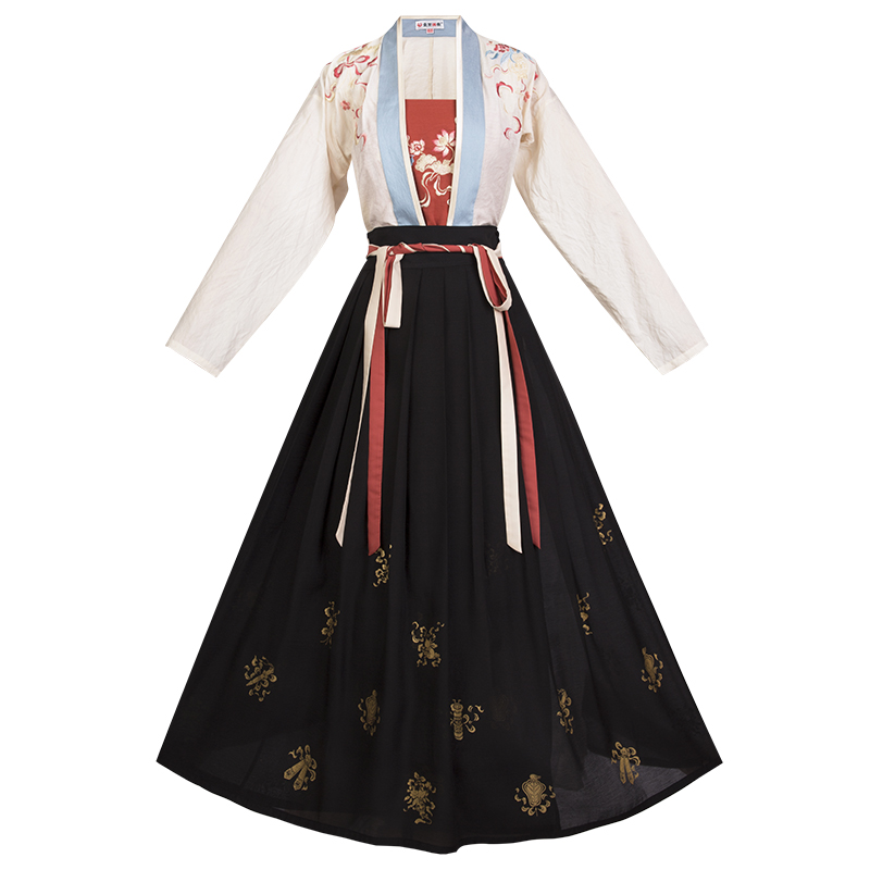 重回汉唐旗舰店重回汉唐皓月原创正品中国风汉服女齐腰襦裙吊带直领对襟衫春夏季3
