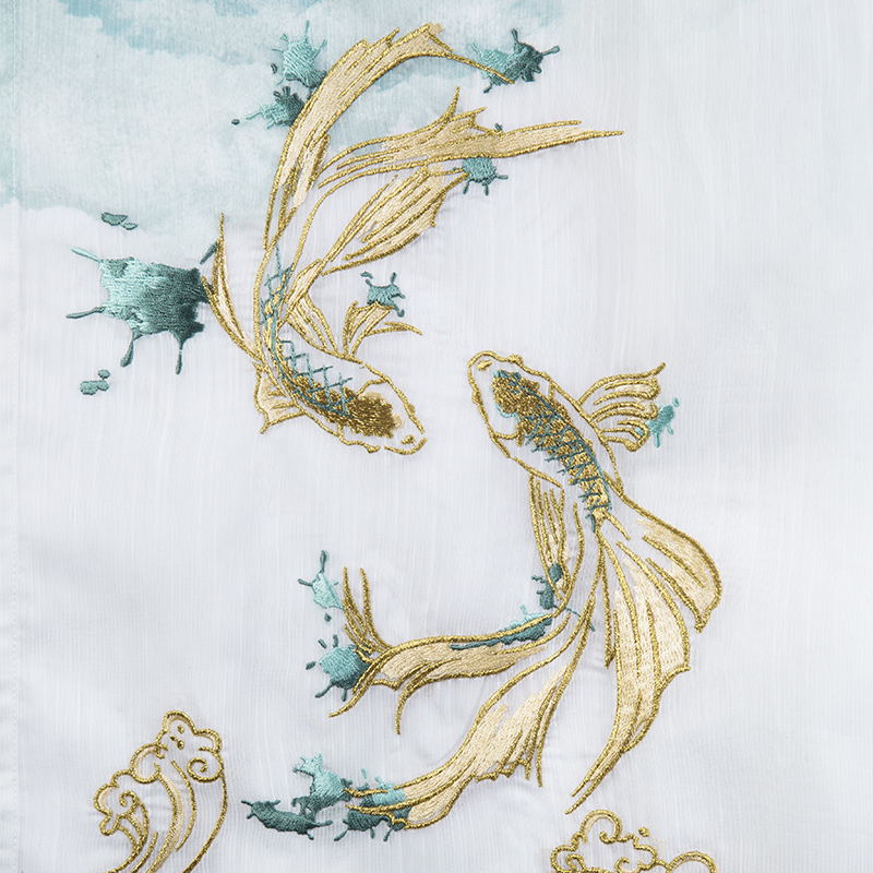 重回汉唐旗舰店重回汉唐x梦幻西游三维版联名款小仙龟 原创中国风长衫绣花汉服男2