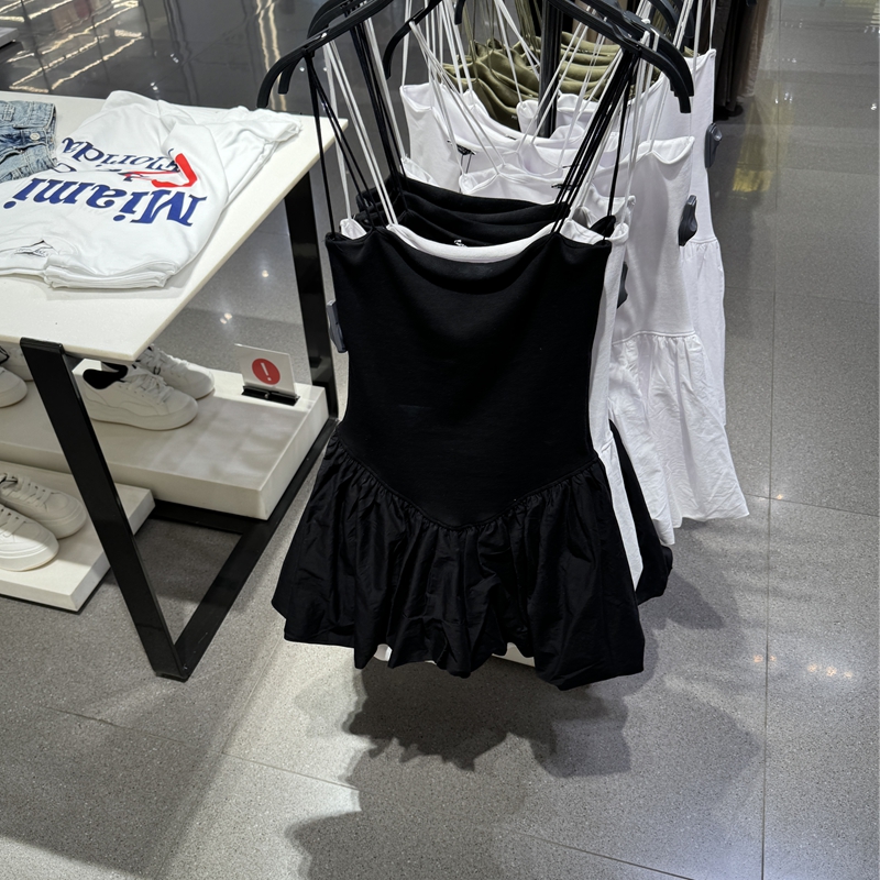 ZAR新款女装黑色吊带连衣裙蓬蓬裙拼接女裙4174347查罗4174347800 - 图1