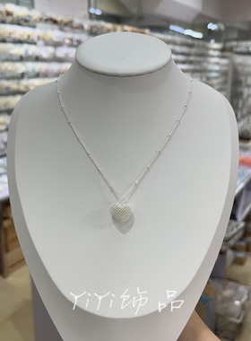 2026新款简约缕空编织爱心吊坠项链女气质时尚潮流百搭颈链锁骨链