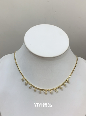 美式复古叠戴项链配饰女秋冬女士锁骨链高级感大衣毛衣链轻奢小众