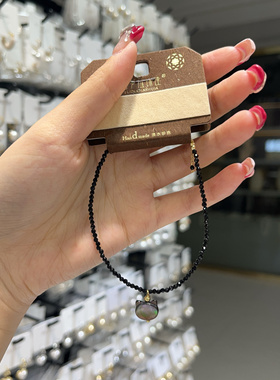 黑色小猫头手链女高级感轻奢小众甜酷黑尖晶手串配饰