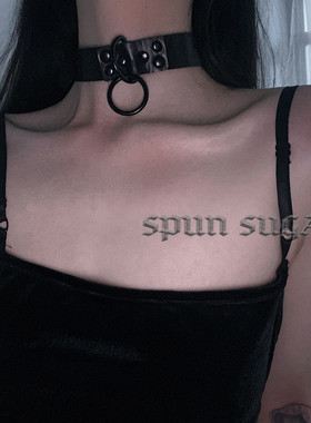 暗黑皮革黑钉哈范项链万圣节