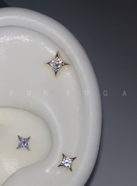 闪闪白昼流星纯银耳骨钉