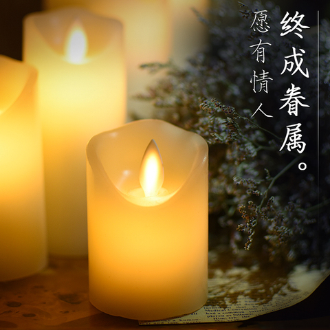 led电子蜡烛灯生日创意浪漫求婚烛光氛围布置酒吧酒店仿真引路灯