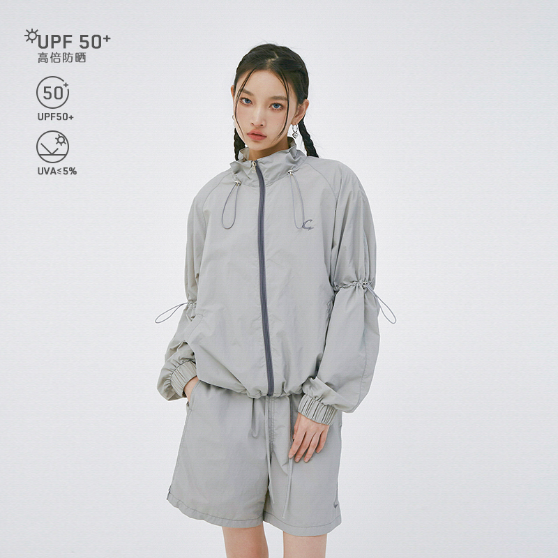 CLAMISGOLD“未来灰”凉感防晒衣套装UPF50+骑行服户外山系皮肤衣 - 图1
