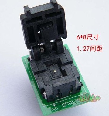 QFN8 WSON8 6*8 1.27 间距 IC 烧录座 编程座 RT809F RT809H - 图2