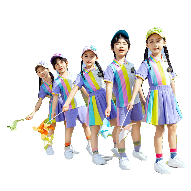 幼儿园园服夏季六一儿童表演服春秋一年级彩虹班服套装小学生校服 - 图3