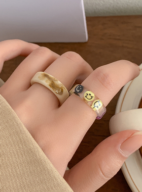 PicaLela百搭复古树脂女戒指