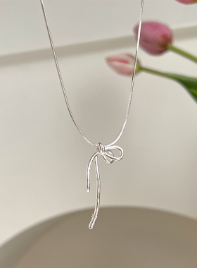 甜美风蝴蝶结丝带项链女