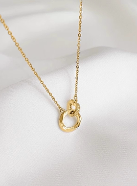 简约环扣爱心项链高级感
