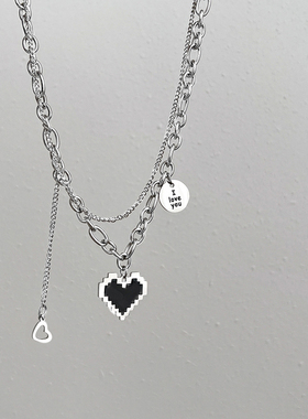 百搭爱心叠戴项链时尚精致