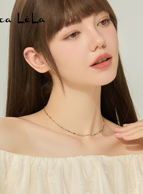彩色串珠项链女多巴胺