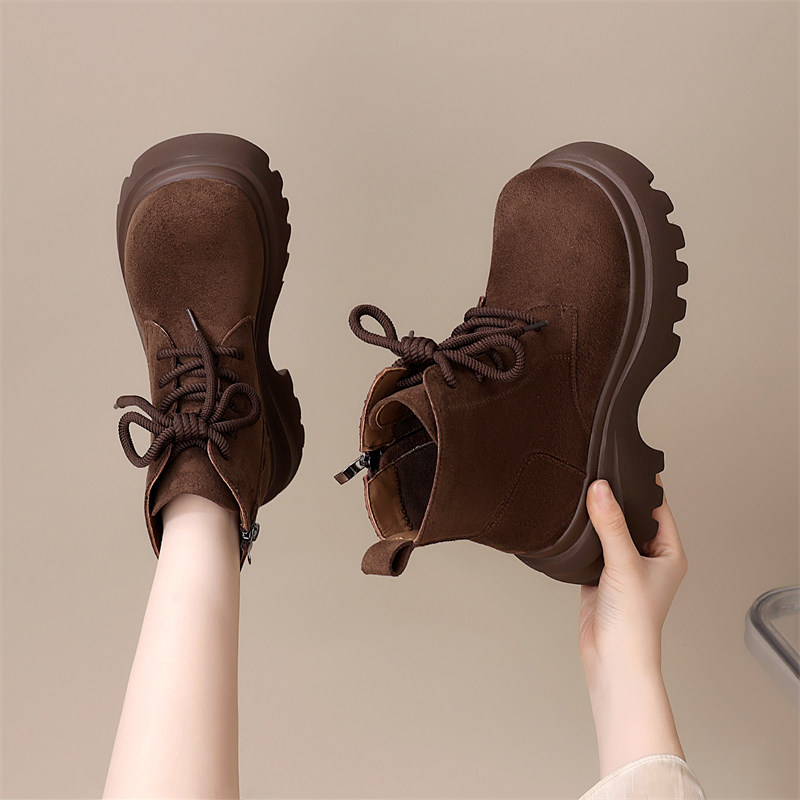 厚底雪地靴女2025新款休闲复古超火马丁靴冬季加绒系带勃肯棉鞋,淘宝优惠券,粉丝福利购,淘宝优惠卷