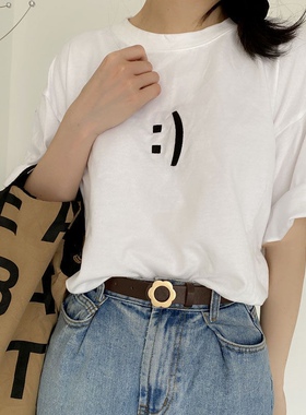 花朵细皮带女款百搭装饰简约细腰带ins少女可爱牛仔裤带学生潮