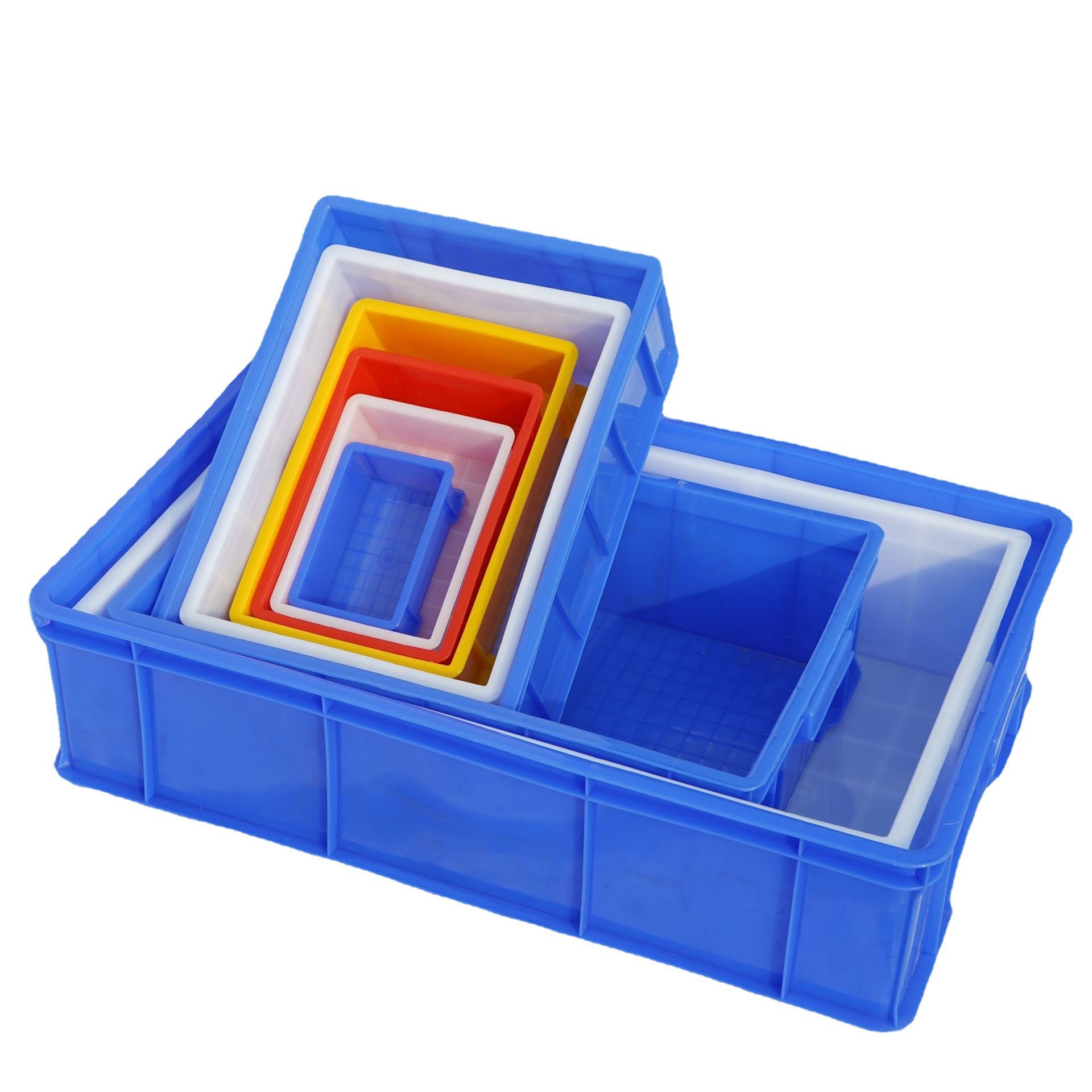 零件盒物料盒收纳盒配件箱塑料盒胶框五金工具盒长方形带盖周转箱-图3